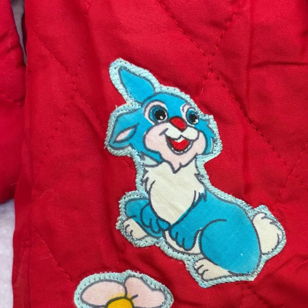 Vintage Walt Disney Bambi Red Japanese‎ Kimono Robe Quilted 2pc Applique 1-3yr